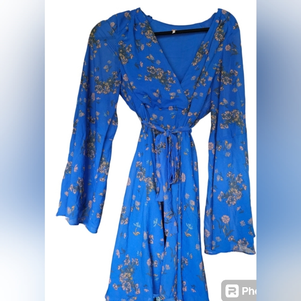 Free People Chiffon Bell Sleeve M dress